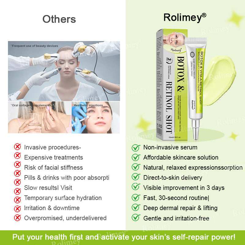 ✨👨‍⚕️Made and shipped from the USA 💫Rolimey® Botox & Vita-A Retinol Shot Wrinkle-Lift Tightening cream - Last Day Promotion 70% OFF