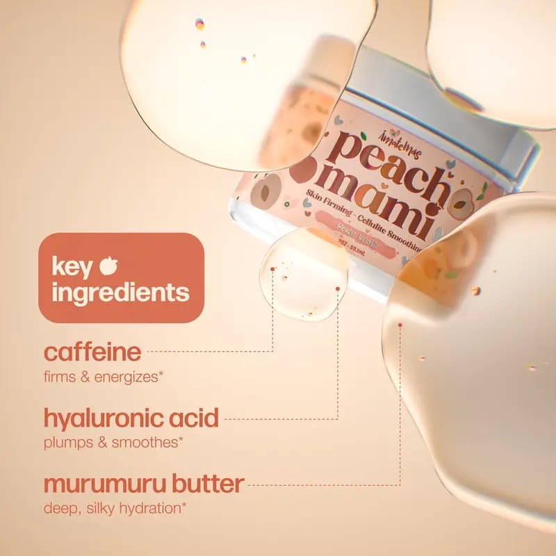Peach Mami Firming Body Cream – Caffeine + Hyaluronic Acid for Smooth